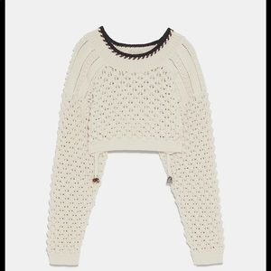 Limited Edition ZARA Textured Cropped Sweater Size S